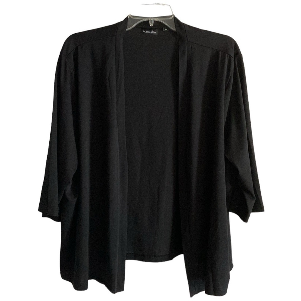 Te Amo Skiss Black Open Balero Sweater Size 3X 3/4 Sleeves